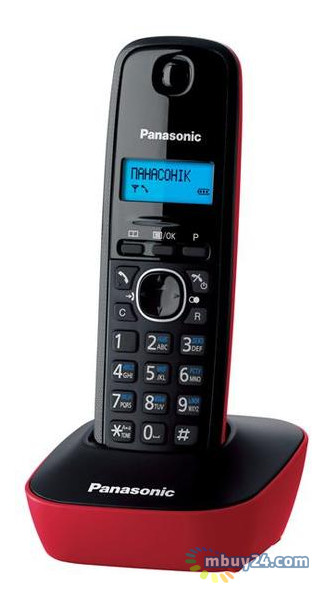 Радіотелефон Panasonic KX-TG1611UAR Чорний Червоний фото №1
