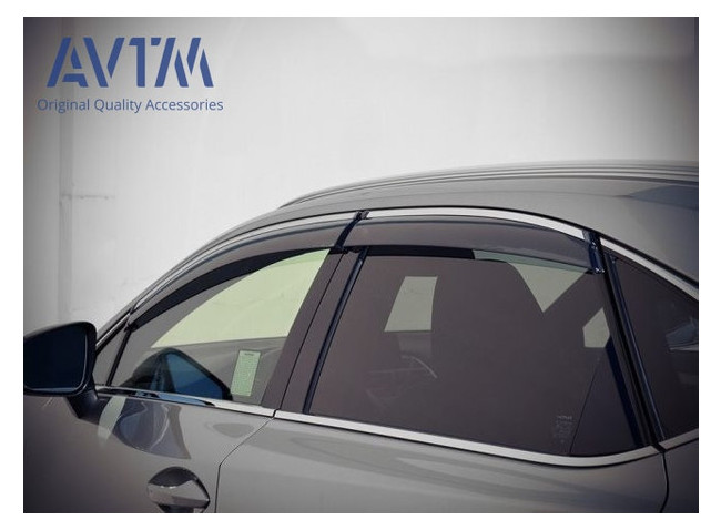 Дефлектори вікон Avtm для Lexus NX 2014 - (з хромом молдингом) (LENX256879) фото №1