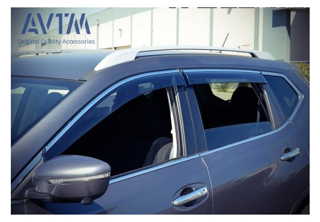AVTM дефлектори вікон Nissan Qashqai 2014-(з хром молдингом) (NIXT256884) фото №1