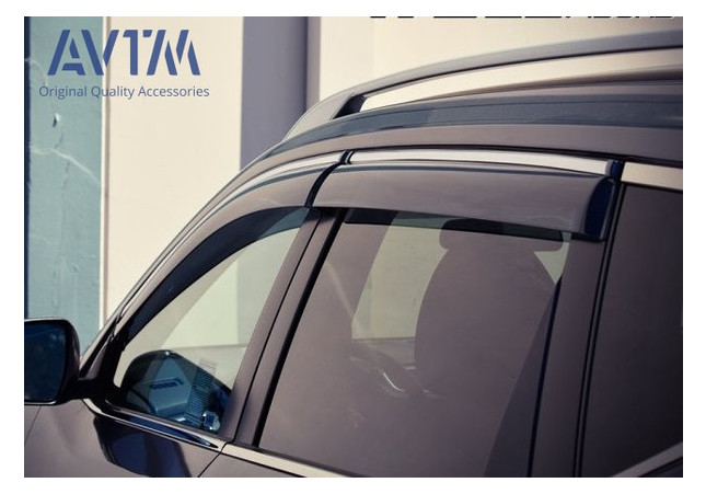 AVTM дефлектори вікон Nissan Qashqai 2014-(з хром молдингом) (NIXT256884) фото №2