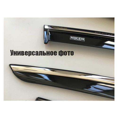 Дефлектори вікон Niken для Honda Civic 2007-2011 (з хром молдингом) (047hd040201) фото №1