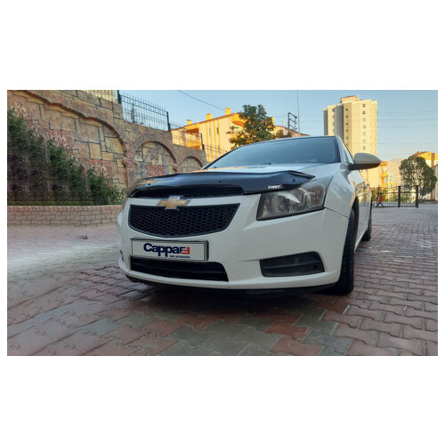 Дефлектор капота (мухобійка) Chevrolet Cruze 2009-2015 (Шевроле Крузе) 1720K477 фото №2