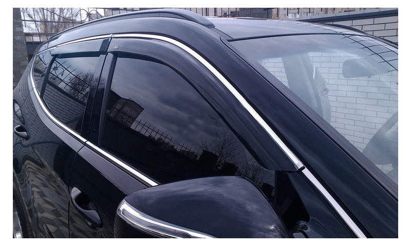 Дефлектори вікон HIC для Kia Sorento 2015 - З Хром Молдінгом (K42-M) фото №1
