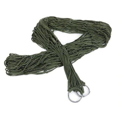 Гамак сітчастий Supretto мотузковий похідний темно-зелений фото №2