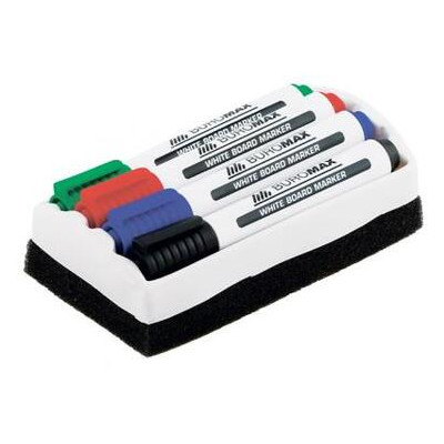 Набір маркерів Buromax 4 шт губка для сухостіральних дощок 2-4 мм (BM.8800-84) фото №1