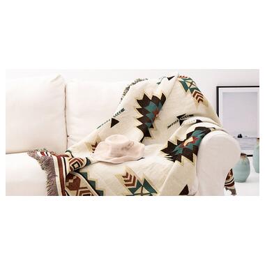 Покривало-плед для дивана Supretto, бежевий (орнамент) (Арт. 7125-0001) (7125-0001) фото №2
