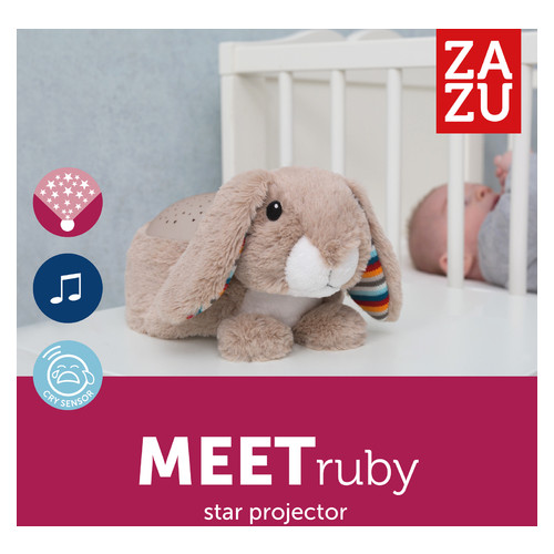 Мягкая игрушка звездный проектор ночник Zazu Ruby Кролик (ZA-RUBY-01) фото №3