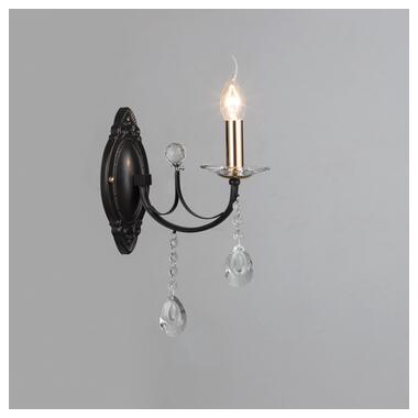 Настінний світильник бра свечи Light House SRS-18345/1W чорний з золотом фото №1