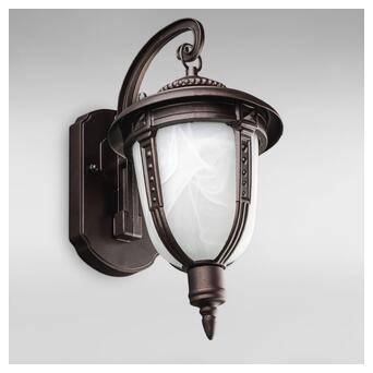 Вуличний настінний світильник Бра Light House DL-18856/1W коричневий, плафон білий матовий фото №1