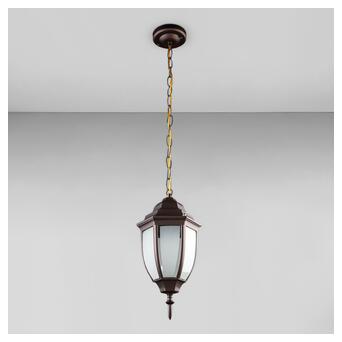Вуличний підвісний світильник Light House DL-18799/1P коричневий, плафон білий матовий фото №1