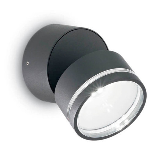 Настінний світлодіодний світильник Ideal Lux Omega Round AP1 Antracite фото №1