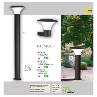 Уличное бра TRIO KONGO 220160142 фото №5