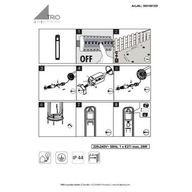 Уличный светильник TRIO SAMBESI 504160142 фото №5