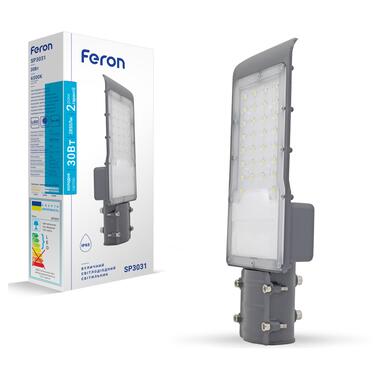 Світильник вуличний консольний світлодіодний Feron SP3031 30W сірий фото №1