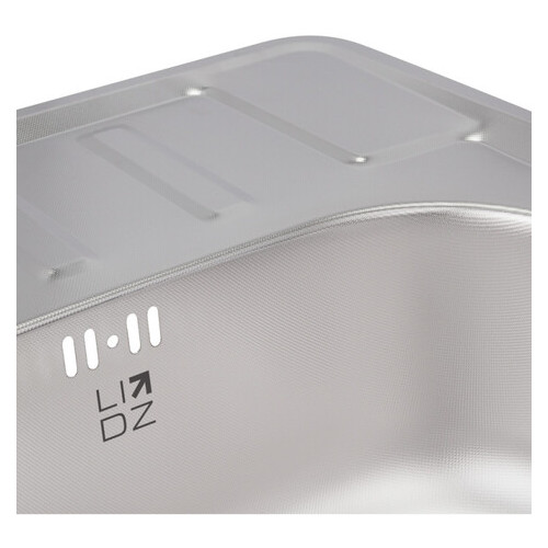 Кухонна мийка Lidz 6350 Micro Decor 0.8 мм (LIDZ6350MDEC) фото №6