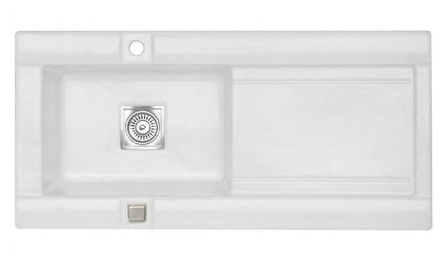 Кухонна мийка Longran Geo 1.0B Opal White (з сифоном) фото №1