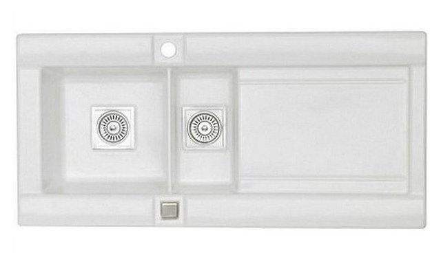 Кухонна мийка Longran Geo 1.5B Opal White L (з сифоном) фото №1