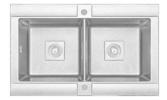 Кухонна мийка Longran Geo 2.0B Opal White (з сифоном) фото №1