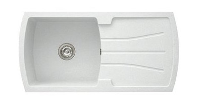 Кухонна мийка Longran CIMA 1.0B Opal White (з сифоном) фото №1