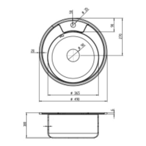 Мойка кухонная Kroner Dekor-490 08180 (CV022765) фото №2