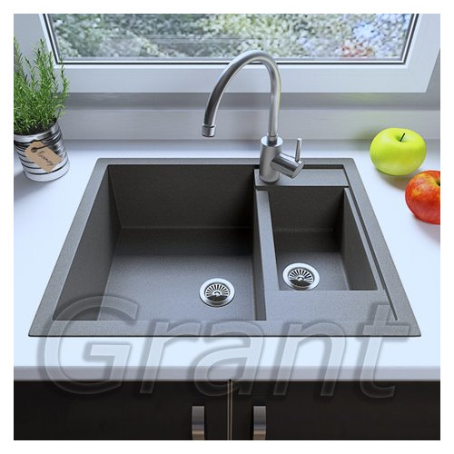 Кухонна мийка Grant Duplex сірий фото №1
