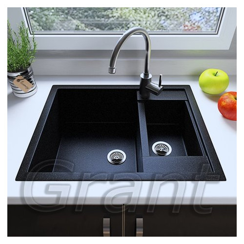 Кухонна мийка Grant Duplex чорний фото №1