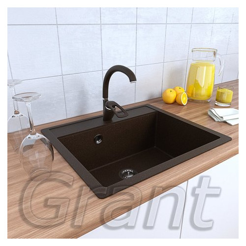 Кухонна мийка Grant Mary квадратна коричнева фото №1