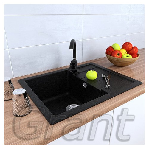 Кухонна мийка Grant Plus чорна фото №1