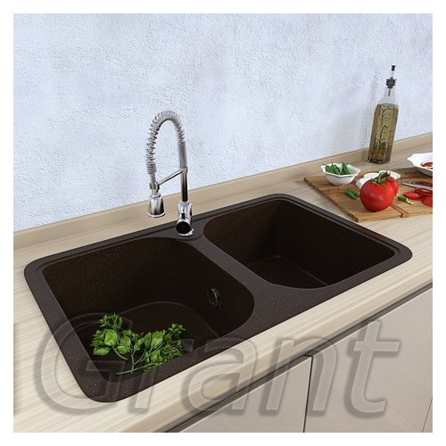 Кухонна мийка Grant Quadro коричнева фото №1