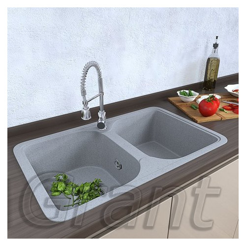 Кухонна мийка Grant Quadro світло-сіра фото №1