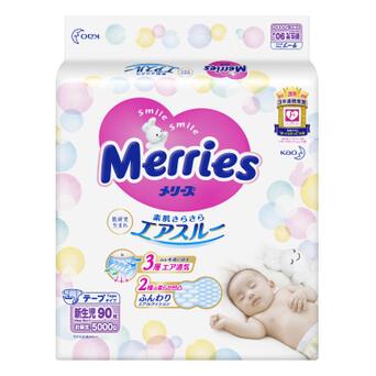 Підгузок Merries для новонароджених Merries NB 0-5 кг 90 шт (553088) фото №2