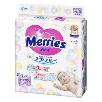 Підгузок Merries для новонароджених Merries NB 0-5 кг 90 шт (553088) фото №1