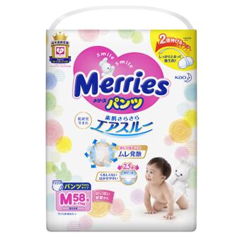 Підгузок Merries трусики для дітей M 6-11 кг 58 шт (558641) фото №2