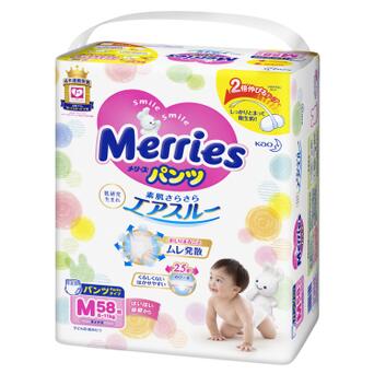 Підгузок Merries трусики для дітей M 6-11 кг 58 шт (558641) фото №1