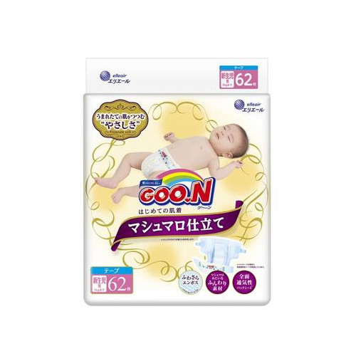 Подгузники унисекс Goo.N Super Premium Marshmallow SS/Новорожденные 62 шт (853346) фото №1