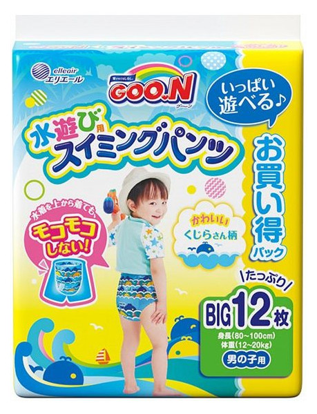 Трусики-підгузки для плавання для хлопчиків Goo.N 12-20 кг 80-100 см Big XL 12 шт (853667) фото №1