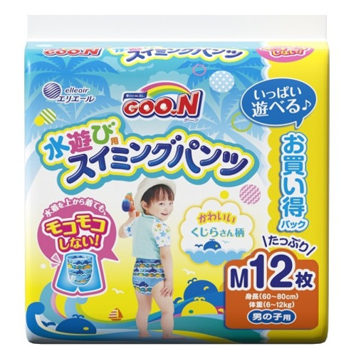 Японские трусики-подгузники для плавания для мальчиков ростом 60-80 см Goo.N  6-12 кг M 12 шт (853663) (4902011856637) фото №1