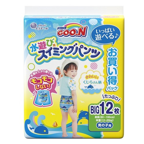 Японские трусики-подгузники для плавания для мальчиков ростом 80-100 см Goo.N Big XL 12-20 кг 12 шт (853667) (4902011856675) фото №1