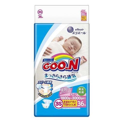 Подгузники для маловесных новорожденных на липучках Goo.N Гун 1,8-3,5 кг SSS унисекс 36 шт (853763) фото №1