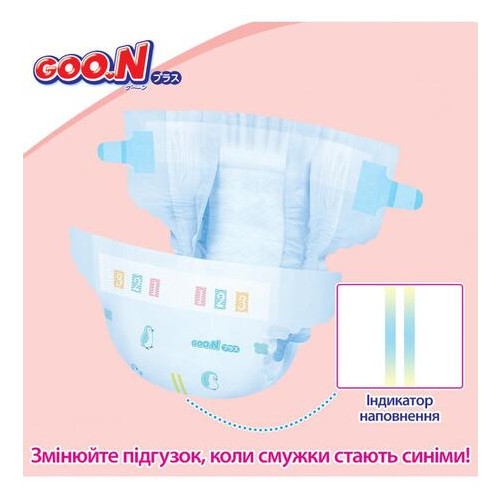 Підгузки Goo.N Plus для дітей 4-8 кг (розмір S на липучках унісекс 50 шт) фото №8