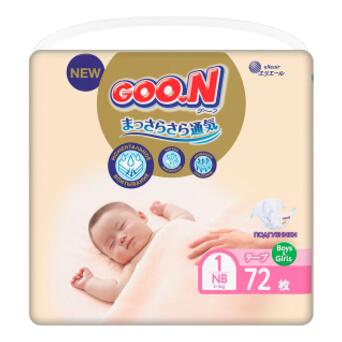 Підгузок GOO.N Premium Soft Newborn до 5 кг SS на липучках 72 шт (863222) фото №1