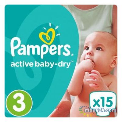 Подгузник Pampers Active Baby-Dry Midi 4-9 кг 15шт (4015400583523) фото №1