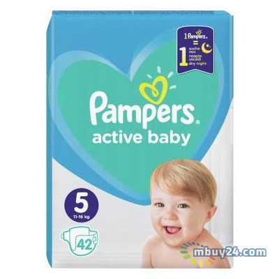 Підгузки Pampers Active Baby Junior Розмір 5 (11-16 кг), 42 шт. (8001090950178) фото №1