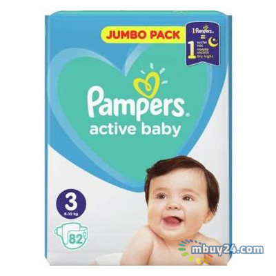 Подгузник Pampers Active Baby Midi Размер 3 6-10 кг 82 шт (8001090948175) фото №1