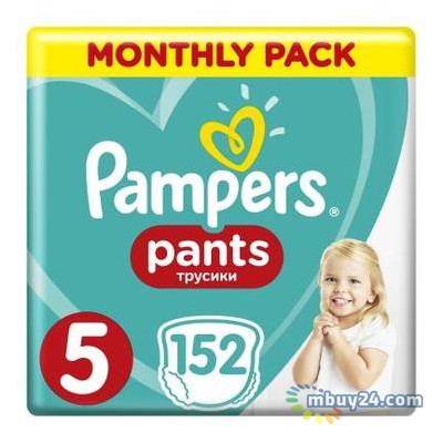 Подгузник Pampers трусики Pants Junior Размер 5 (12-17 кг), 152 шт (8001090808004) фото №1