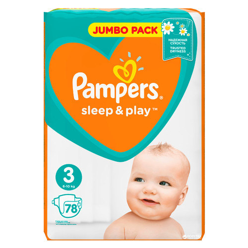 Подгузники Pampers Sleep & Play Размер 3 6-10 кг 78 шт (8001090669094) фото №2