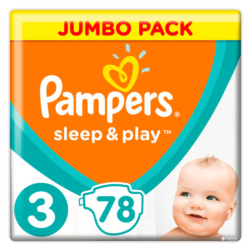 Подгузники Pampers Sleep & Play Размер 3 6-10 кг 78 шт (8001090669094) фото №1