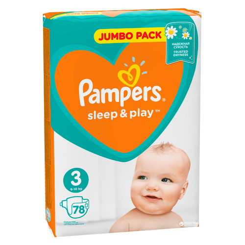 Подгузники Pampers Sleep & Play Размер 3 6-10 кг 78 шт (8001090669094) фото №3