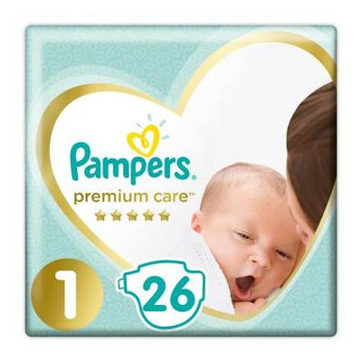 Підгузник Pampers Premium Care New Born Розмір 1 2-5 кг 26 шт (8001841104614) фото №1