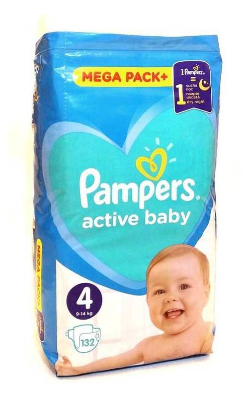 Подгузники Pampers Active Baby-Dry размер 4 (9-14кг) 132 шт (951618) фото №1